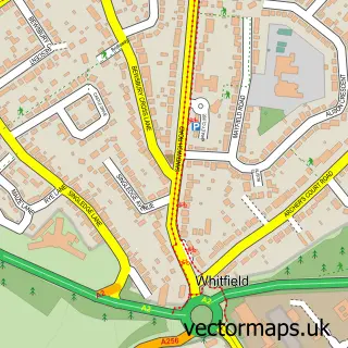 Street map sample of Whitfield, Kent