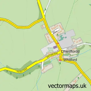 Street map sample of Whitford, Clwyd