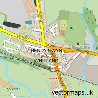 Street map sample of Whitland, Dyfed