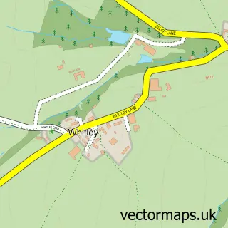 Street map sample of Whitley, South Yorkshire