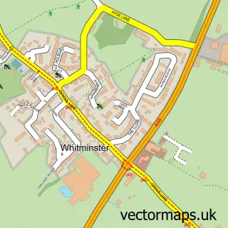 Street map sample of Whitminster, Gloucestershire