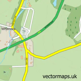Street map sample of Whitmore, Staffordshire