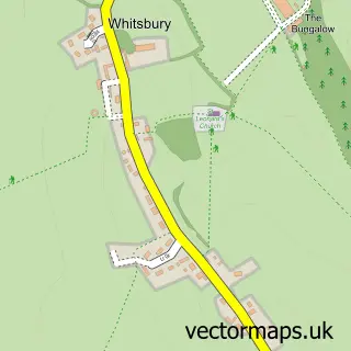 Street map sample of Whitsbury, Hampshire