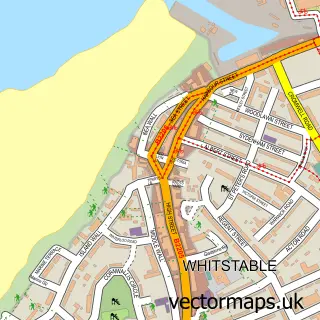 Street map sample of Whitstable, Kent