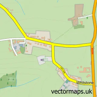 Street map sample of Whitstone, Cornwall
