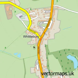 Street map sample of Whittlebury, Northamptonshire