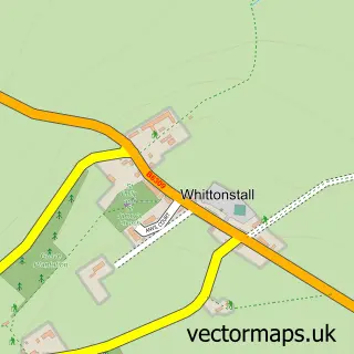 Street map sample of Whittonstall, Northumberland