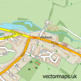 Street map sample of Whitwell, Hertfordshire