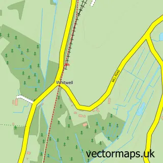 Street map sample of Whitwell, Norfolk