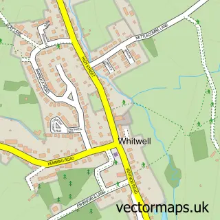 Street map sample of Whitwell, Isle of Wight