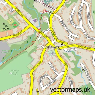 Street map sample of Whitwick, Leicestershire