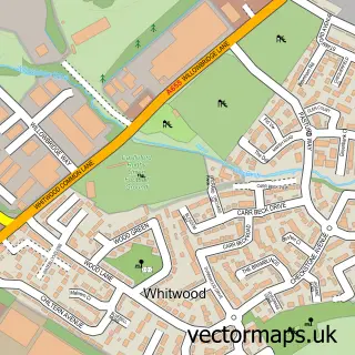 Street map sample of Whitwood, West Yorkshire