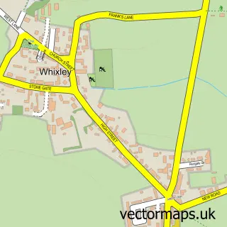 Street map sample of Whixley, North Yorkshire