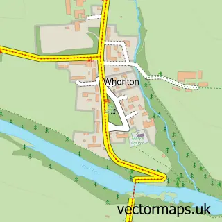Street map sample of Whorlton, Durham