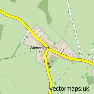 Street map sample of Wichenford, Worcestershire