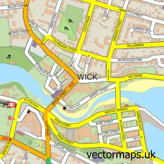 Street map sample of Wick, Caithness