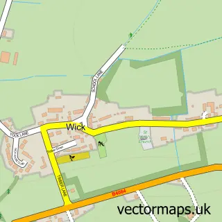Street map sample of Wick, Worcestershire