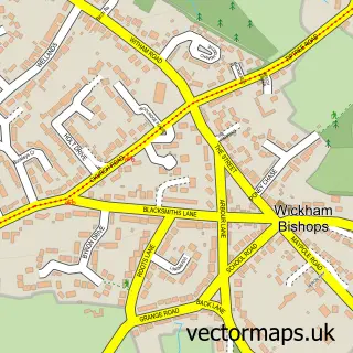 Street map sample of Wickham Bishops, Essex