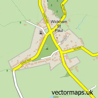 Street map sample of Wickham St Paul, Essex