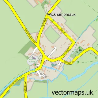 Street map sample of Wickhambreaux, Kent