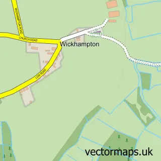 Street map sample of Wickhampton, Norfolk