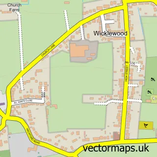 Street map sample of Wicklewood, Norfolk