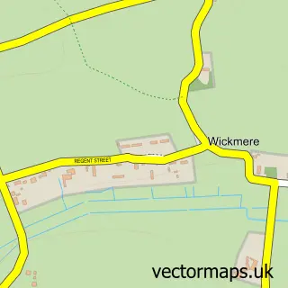 Street map sample of Wickmere, Norfolk