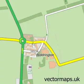 Street map sample of Widdrington, Northumberland