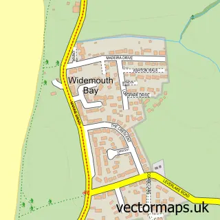 Street map sample of Widemouth Bay, Cornwall