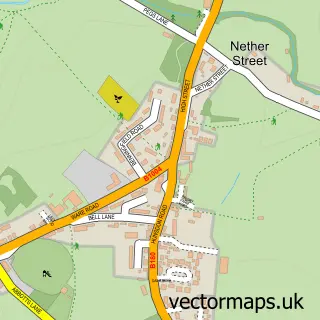 Street map sample of Widford, Hertfordshire