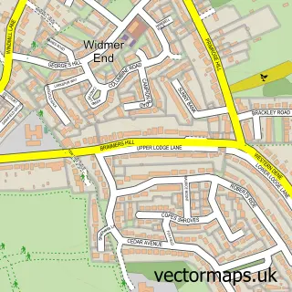 Street map sample of Widmer End, Buckinghamshire