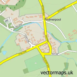 Street map sample of Widmerpool, Nottinghamshire
