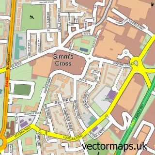 Street map sample of Widnes, Cheshire