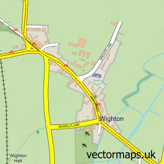 Street map sample of Wighton, Norfolk