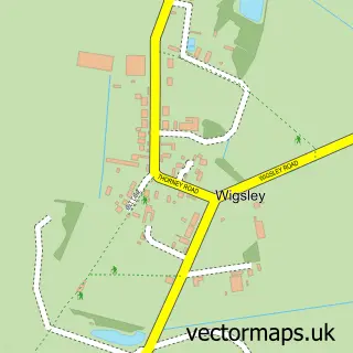 Street map sample of Wigsley, Nottinghamshire