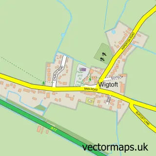 Street map sample of Wigtoft, Lincolnshire