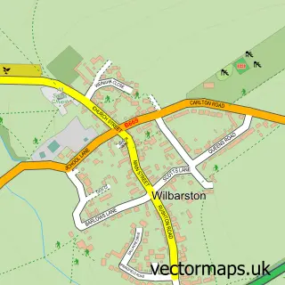 Street map sample of Wilbarston, Northamptonshire