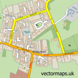 Street map sample of Wilburton, Cambridgeshire