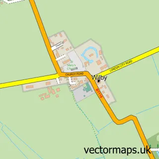 Street map sample of Wilby, Suffolk