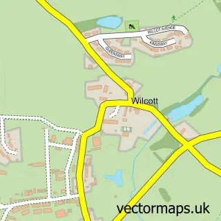 Street map sample of Wilcott, Shropshire