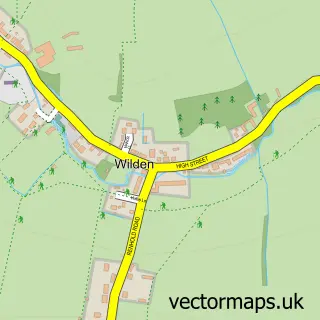 Street map sample of Wilden, Bedfordshire