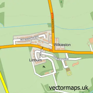 Street map sample of Wilkieston, West Lothian