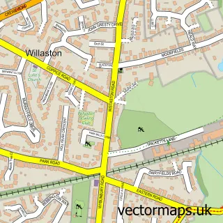 Street map sample of Willaston, Cheshire