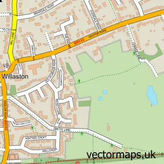 Street map sample of Willaston, Cheshire