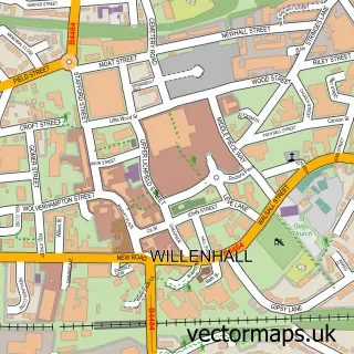 Street map sample of Willenhall, West Midlands