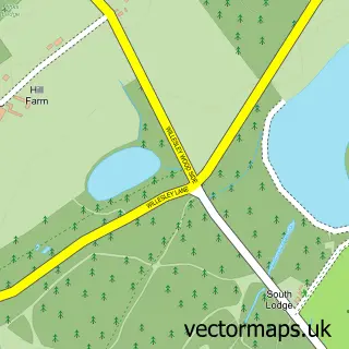 Street map sample of Willesley, Leicestershire