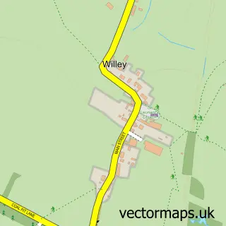 Street map sample of Willey, Warwickshire