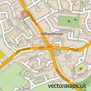Street map sample of Williamthorpe, Derbyshire
