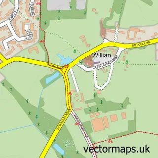 Street map sample of Willian, Hertfordshire