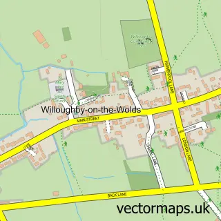 Street map sample of Willoughby on the Wolds, Nottinghamshire